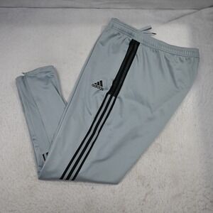 Adidas Track Pants Men Size 3XLT TALL Blue AeroReady Striped Zip Pockets Tapered